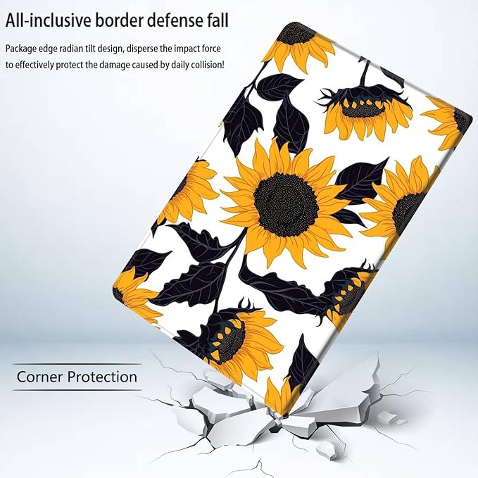 Bxgolkgd Tablet Case for Samsung Galaxy Tab S6 10.5 Inch 2019,Shockproof Stand Cover with Heat Dissipation,Auto Wake/Sleep Function,Sunflower