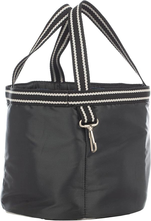 Equinavia Darby Mini Grooming Tote Bag for Horses, Dogs, Cats | Riding Supplies Organizer with 8" x 8" x 8.5" Interior - Black/Silver - One Size