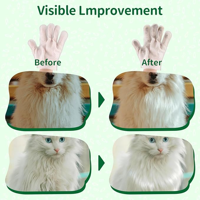 GLADFRESIT Pet Grooming Glove Wipes for Dogs & Cats, Hypoallergenic Deodorizing Cleansing Wipes with Coconut Oil & Botanical Extracts, 90 g Extra-Thick Gentle Wipes for Daily & Outdoor Care (20 Pcs)
