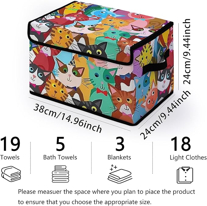Stackable Clothes Storage Bins with Lids 3 Pack | Closet Organizers Fabric Box for Home and Office,Blanket Clothes Organizers,Under Bed Storage Containers