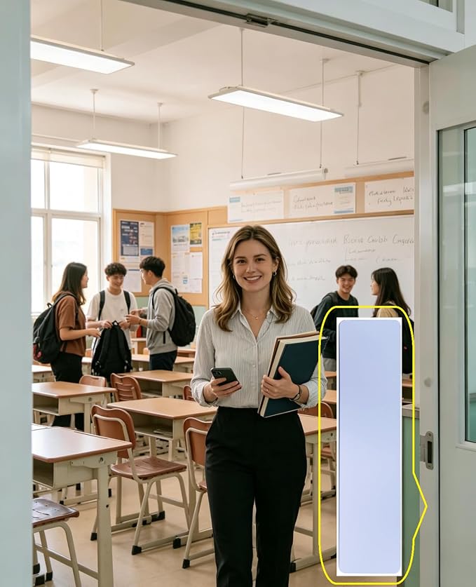 6 Pack Magnetic Lockdown Strips for Iron Door Frames High-Density Magnet Security Devices for School and Office Effective and Easy Solution for Emergency Lockdowns (White)