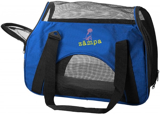ZAMPA Soft Side Pet Travel Carrier TSA Approved, Under Seat Compatibility, airline approved for Large Cats, Medium Puppys, Small Dogs, 2 Openings, W/Shoulder Strap.