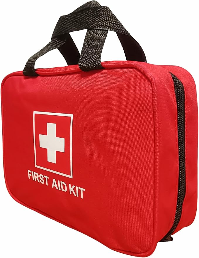 First Aid Bag Empty Emergency Medical Pouch First Responder Storage Compact Survival Medicine Bags for Sport Outdoors Car Office Pet Dog Cat (Red HQ)