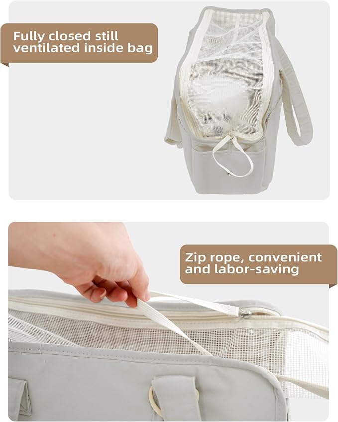 ONECUTE Dog Purse Carrier for Small Dogs Rabbit cat with Large Pockets, Cotton Bag, Dog Carrier Soft Sided, Collapsible Travel Puppy Carrier (Grey, 13.6" L x 6.5" W x 10" H)