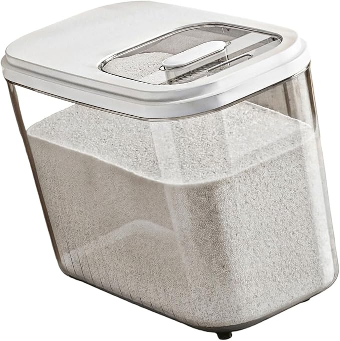 Kitchen Organiser with Sliding Cover Large Capacity Easy Designs Bin for Cereals and Pet Food Storage Slide Lid Rice Bucket