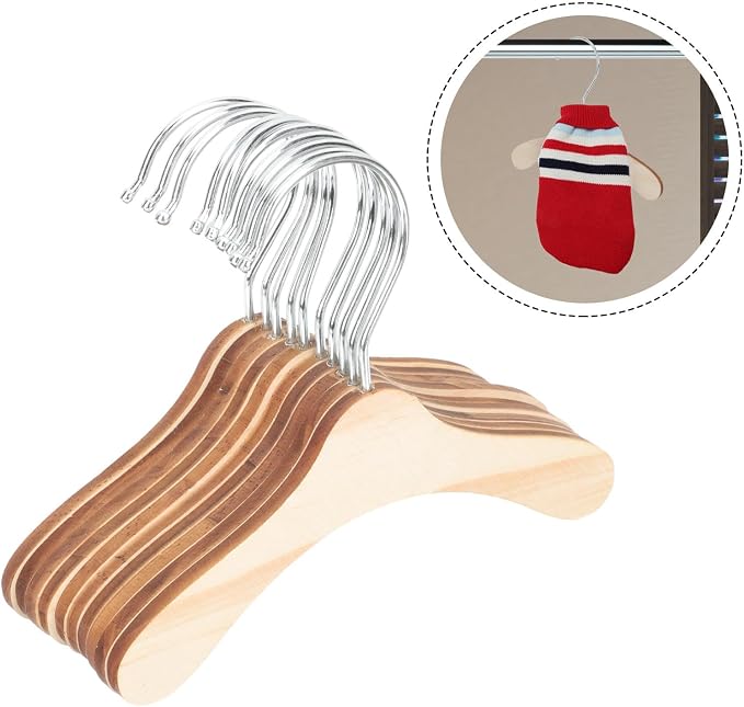 BESPORTBLE Wooden Dog Hangers 8.66 Inch Wear-Resistant Pet Clothes Hangers for Large Dog and Cat Clothing, Portable Daily Use Replaceable Small Pet Clothes Organizer