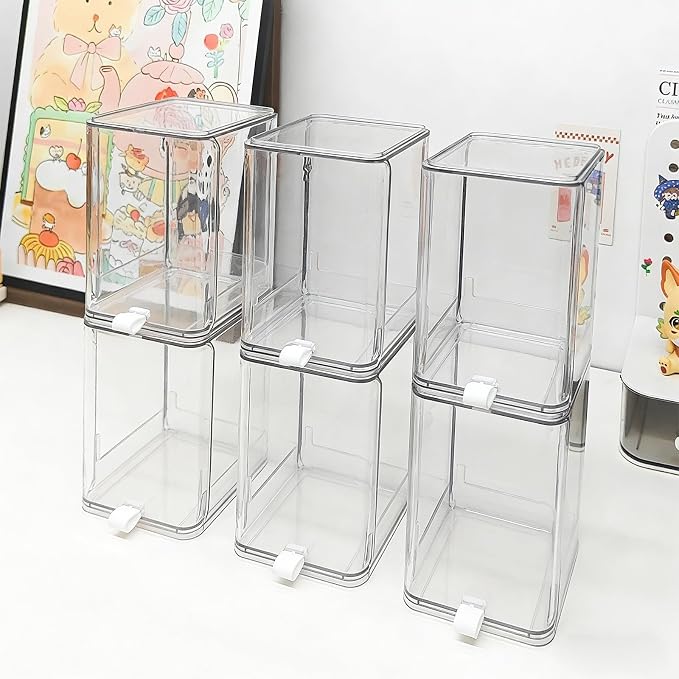 Cartoon Figure Storage Box Craft of Sturdy PET Materials with Clear Designs for Easy Identification and Protective PET Toy Planner