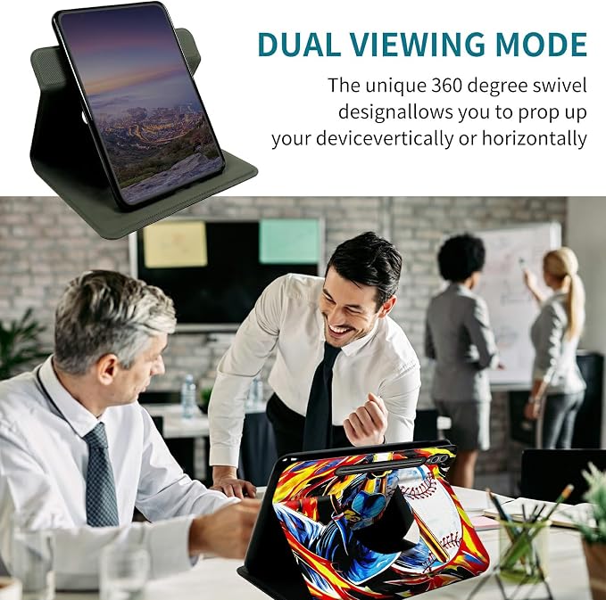 Case for Samsung Galaxy Tab S11 Ultra 2025 14.6" SM-X930/X936, 360 Degree Rotating Stand with Multi-Angle Vertical & Horizontal Viewing Shockproof Shell for Women Men, Baseball Man