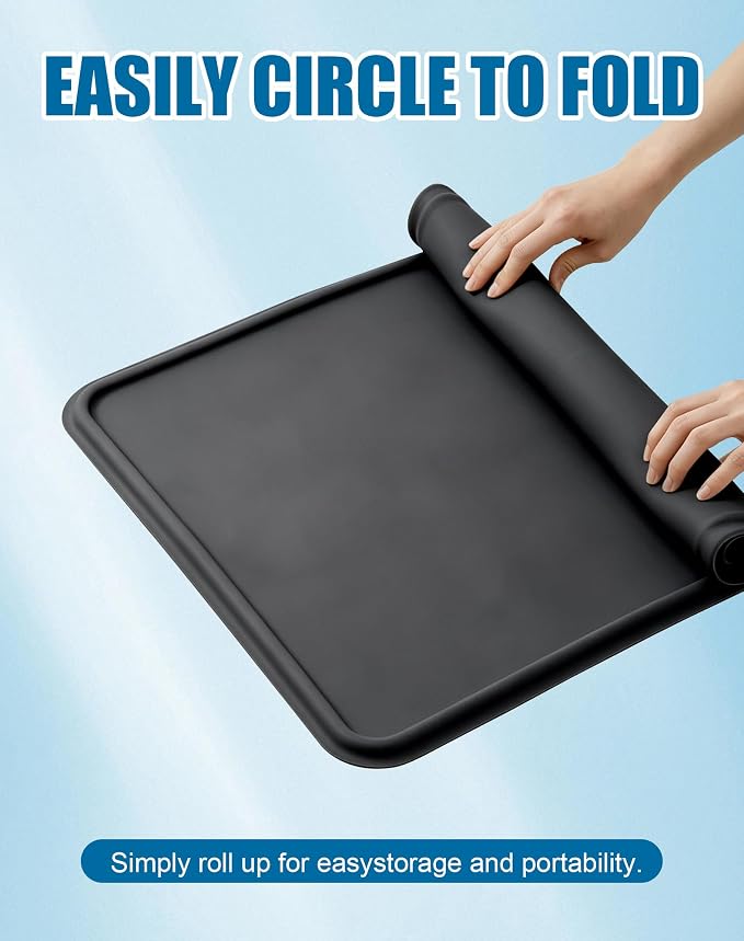 Puppy Pad Holder, 24"x24" Silicone Dog Pee Pad Holder Tray with Raised 0.75" Edge,No Spill Leak-Proof Mat Holder for Dog Training Pads,Square Potty Trays for Home Floor Protection, Black