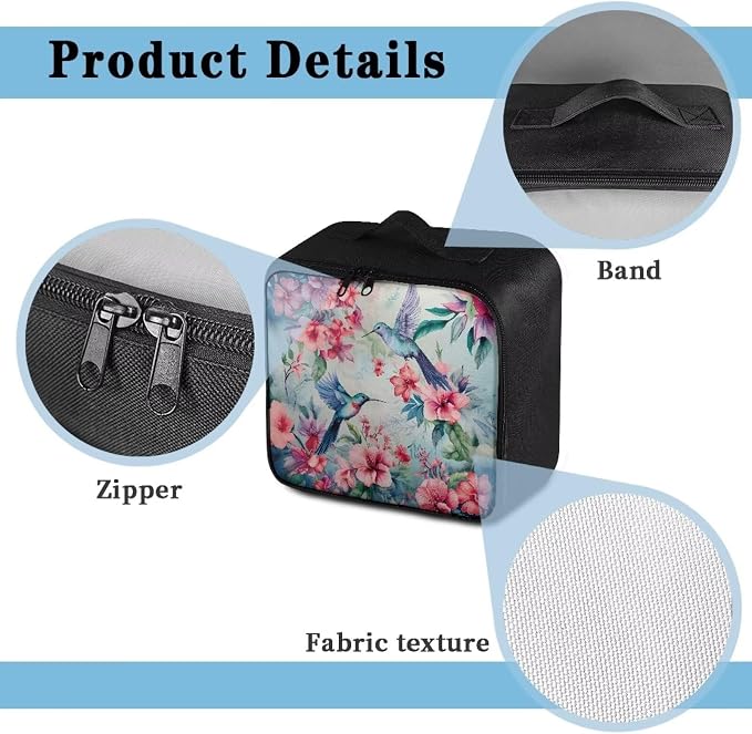 Rnyleeg Empty First Aid Bag for Home First Aid Kit for Car Travel Medical Kit Outdoor Sports Hiking Camping Survival Bag Floral Hummingbird
