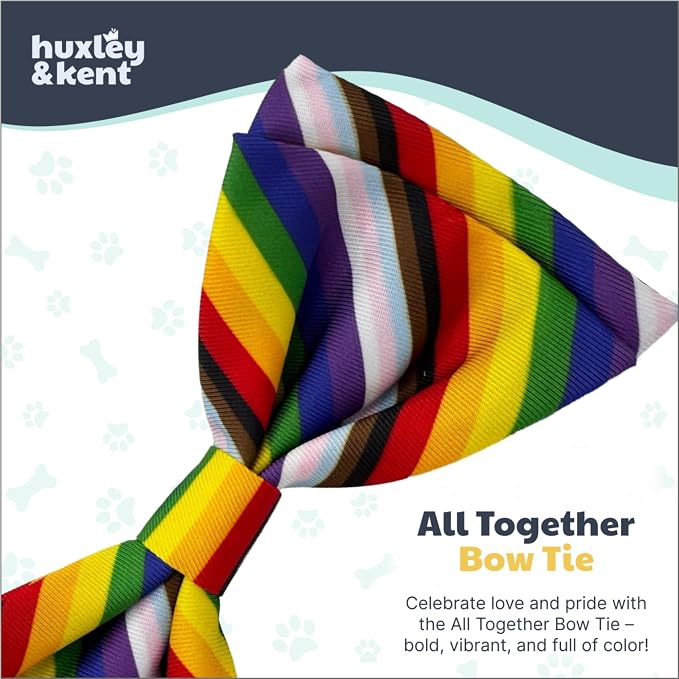 Huxley & Kent Pet Bow Tie for Dogs & Cats, All Together, Large/XLarge | Hook & Loop Attaches to Any Collar, Soft Polyester, Lightweight & Machine Washable, Perfect for Holidays & Photos