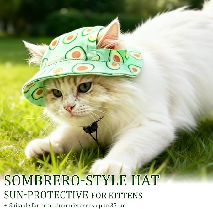 Cat Hats for Cats Only, Cat Sun Hat Sphynx Hat with Ear Hole Kitten Headwear Sun Sombrero Caps Summer Cat Cowboy Hats, Pet Chihuahua Sunscreen Baseball Outdoor Climbing Cap