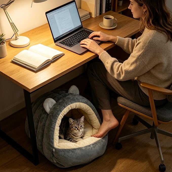 Dog Cave Bed - Soft Warm Washable Pet House Dome, Zipper Sleeping Nest | Ccozy Plush Puppy Bed, Comfortable Indoor Pet Shelter | Resting Space For Small Dogs And Cats In Daily Use