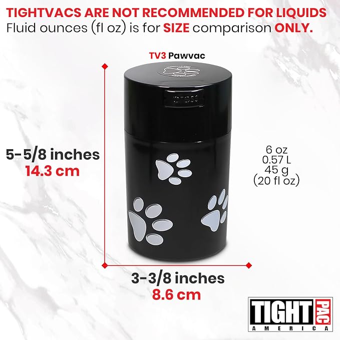 Pawvac Airtight Pet Food Container, Vacuum Seal Dog and Cat Treat Jar Lid