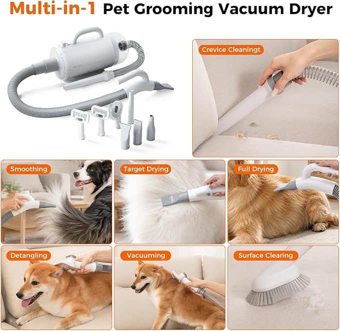 Sevy Dog Hair Dryer Wall Mount, Wall Holder Bracket Whoosh High Velocity Dog Dryer Blower, Space-Saving Grooming Dryer Storage Accessory for Home & Professional Grooming, Mount Only