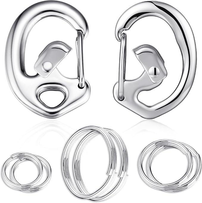 LLeash King Stainless Steel Pet Collar Tag Clip, Contour Carabiner-AB Sets | Patented Flipclip, split ring set, quick switching for dogs and cats, secure attachment