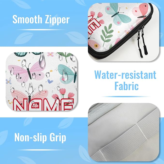 Custom Electronics Organizer Pastel Butterfly Travel Cable Pouch Large Tech Accessories Case Waterproof Cord Storage Bag for Power Bank Charger Phone Earphone