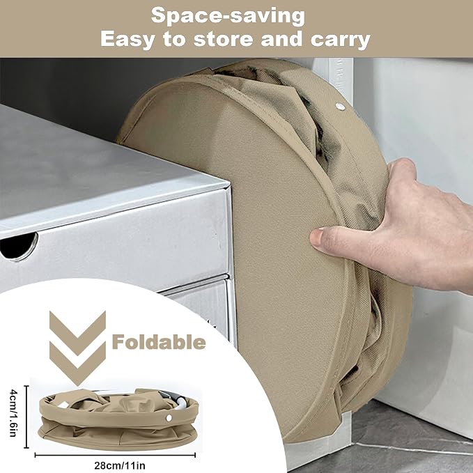 Cleaning Caddy with Handle, Cleaning Products Organiser, 17L Foldable Storage Basket, Cleaning Caddy Organiser, Portable Multi Cleaning Bucket Bag for Home, Garden (Khaki)