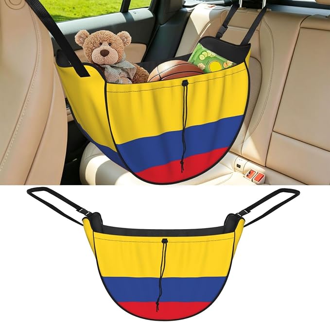 Flag of Colombia Car Seat Organizer-Backseat Storage Bag for Travel | Waterproof Durable. Holds Snacks Gear Essentials. Fits Most Cars.