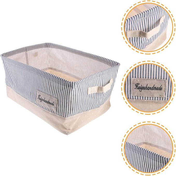 Portable Foldable Cloth Storage Basket for Pet Toys Sundries and Home Organization Stylish Storage Bin Stripes for Living Room and Office Use