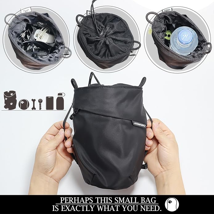 Multi-Function Crossbody Bag - Dog Walking Bag with Built-in Poop Bag Dispenser, Insulated Water Bottle Carrier & Waterproof Treat Pouch, Travel Toiletry Organizer for Pet Training, Hiking, Daily Use