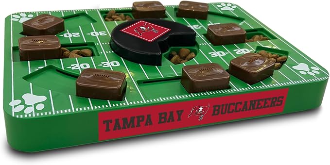 Pets First NFL Tampa Bay Buccaneers Puzzle, Interactive Dog Treat Puzzle Toy