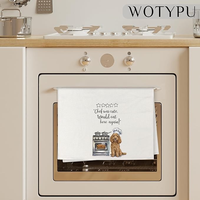 Funny Golden Doodle Chef Gifts Kitchen Towels, Golden Doodle Gifts for Women Men Dish Tea Towels for Kitchen, Dog Lovers Gift Decorative Hand Towel, 16x24 Inch