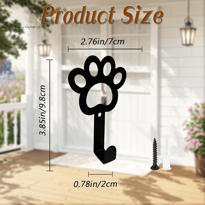 4Pcs Dog Hooks for Wall, Cute Paw Key Hook Wall Mount, Organizer Hook, Pet Hook, Great Gift for Dog Lovers, for Entryway Hallway Kitche Office Bedroom, Living Room