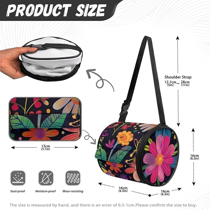 Tropical Flower Hanging Paper Towel Roll Holder with Adjustable Strap Water Resistant Toilet Tissue Roll Dispenser Handy Toilet Paper Cover Storage Holder