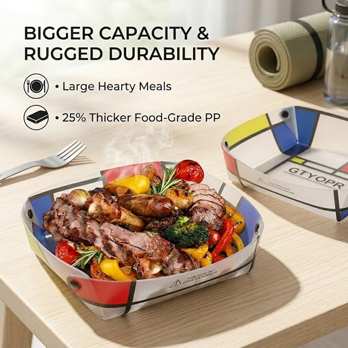 GTYOPR® Portable Collapsible Bowls 3-Pack - Lightweight, Leakproof for Camping, Hiking, Travel | BPA-Free Food-Grade PP, Compact Storage (Large)