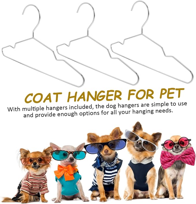 Cabilock 10pcs Pet Clothing Hangers Space-Saving Coat Racks for Dogs and Cats Elegant Finish Fits Pet Garments