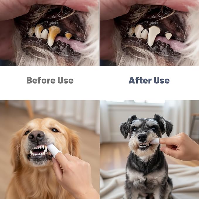 20 Pcs Dog Finger Toothbrush, Soft Fabric Dog Tooth Brush Cat Pet Tooth Brushing Kit Washable Comfortable Finger Brush for Dogs Teeth Cleaning Dental Care