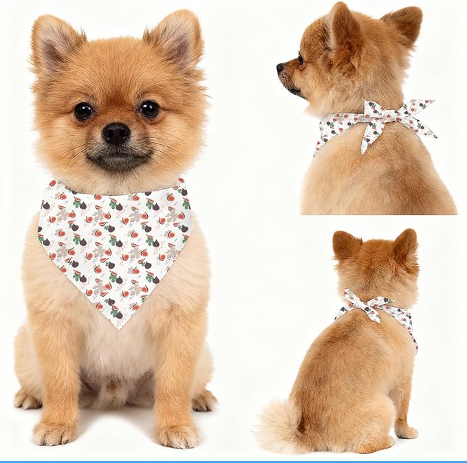 Fig Dog Bandana, Fresh Fruit Pattern Pet Triangle Scarf for Small Medium Dogs, Cute Puppy Bandana for Daily Wear Walks Picnic Birthday Party Family Photos
