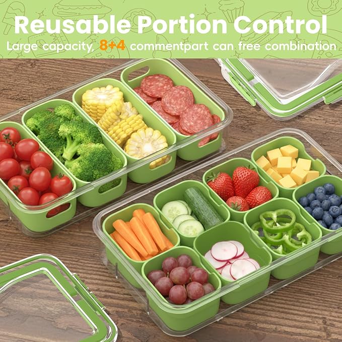 2 Pack Food Divided Storage Containers