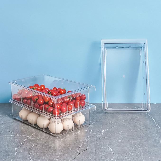 1Pack Refrigerator Organizer Bins Refrigerator Drawer Fridge Organizers | 1Pack Refrigerator Organizer Fridge Egg Drawer, Pull-out Fridge Storage Box Refrigerator Egg Drawer