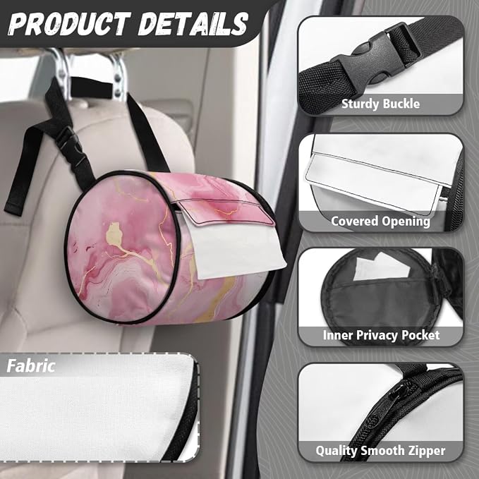 Pink Marble Print Wall Mounted Toilet Paper Holder Moisture Resistant Versatile Tissue Roll Paper Holder Hanging Bathroom Tissue Towel Roll Holder 6.3 * 6.3 * 6.3 Inch