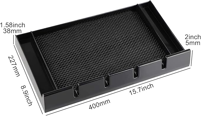 Barber Clipper Tray Organizer, Trimmer, Corded Clippers Holder for Hairdresser, Salon Station Haircut Tools Keeper with Anti-Slip Mat - 15.7" L x 8.9" (Rectangle)