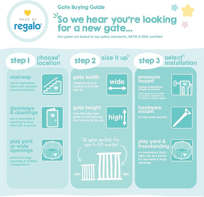 Regalo Safety 24"-192" Metal 2-in-1 Super Wide Baby Gate & Play Yard