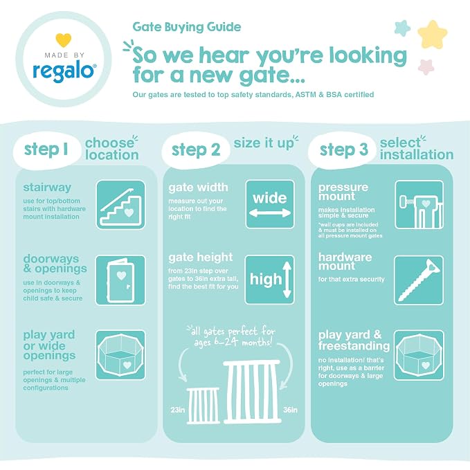 Regalo Safety 260" Super Wide Baby Gate & 8-Panel Playpen, 2-in-1 Convertible Baby Play Yard, Large Foldable Play Pen for Babies, Toddlers & Pets, Includes Wall Mount Kit, Multi-Colored