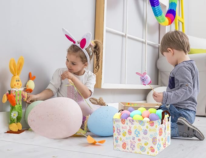 Rectangular Kids Storage Bin Basket Organizer for Baby Room Decor & Easter Gifts