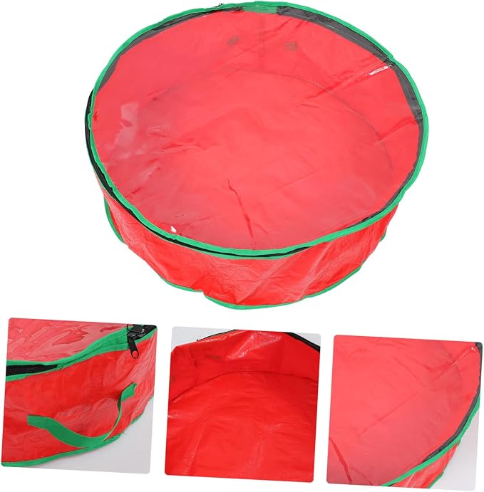 Cabilock 1Pc Christmas Garland Storage Bag with Clear Window Wreath Container for Holiday Decorations and Dust for Wedding and Party Supplies