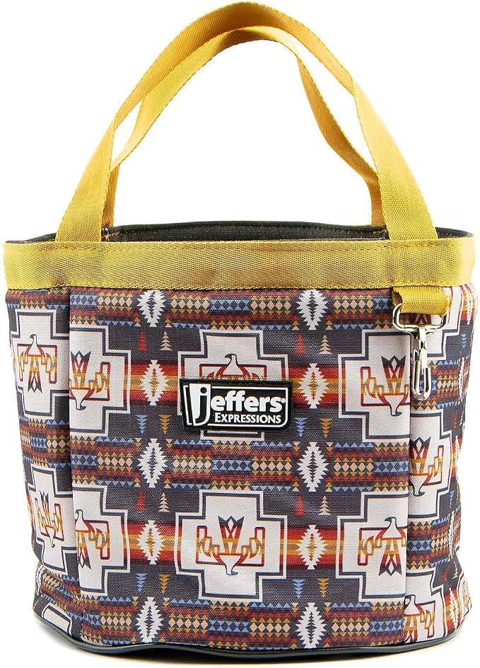 Jeffers Expression Grooming Tote Caddy – Portable Animal Care Organizer for Horses, Dogs, Cats, Livestock, Barn, Trailer, Stable - Brushes, Clippers, Towels, Spray Bottle, Tools - Thunderbird