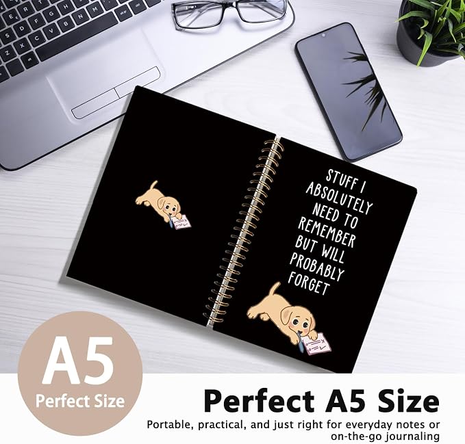 LIANGW Funny Labrador Retriever Puppy Gifts Spiral Notebook Journal | Labrador Retriever Gifts Journal for Writing,Pet Dog Mom Owner Lovers Gift,Dog School Office Stuff Supplies,5.5x8.3 Inch
