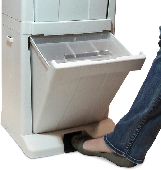 Richell Pet Stuff Tower for Food Storage | Richell Pet Stuff Tower: Ideal for Cats and Dogs. Max Load Capacity 8.8lbs, Includes Foot Pedal and Food Scoop!