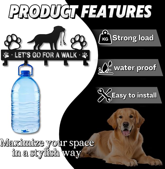 Personalized Dog-Themed Wall-Mounted Metal Key Holder, Suitable for Home Entryways, Living Rooms, Bedrooms, Kitchens, Bathrooms, Gardens and More