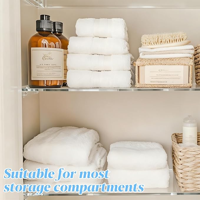 4 Packs Acrylic Medicine Shelves 13 Inches Medicine Cabinet Replacement Shelves Holders for Living Room Bathroom Kitchen,Wall Mounted Medicine Cabinet Shelf