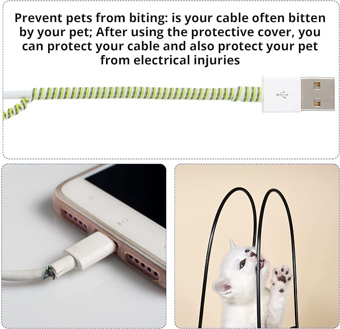 Friends 10 Pcs Cord Protectors from Pets No Chew 43.3",Classic Colors | Spiral Cable Protector, Phone Charger Cover, Data Cable Protective Sleeve Chew Proof, USB Wire Cover Stylish, Cat Dog Rabbit