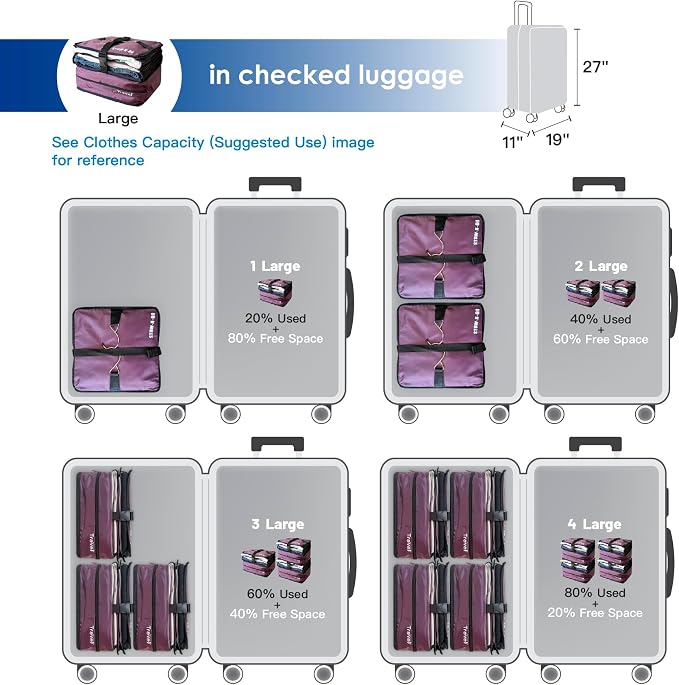 Stow-N-Go Hanging Travel Shelves, Packing Organizer for Luggage. Carry on Closet for Suitcase. Expandable Packing Cube. Travel Essentials. (Burgundy - L, L = (L) 11.8" x (W) 11.8")