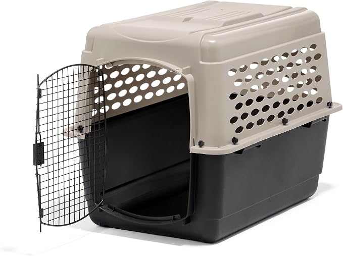 Petmate Vari Dog Kennel, Carrier for Large Dogs, 36in, Taupe and Black | Airline Friendly and Made of Durable Plastic, This Pet Crate Works Great for Home and Travel