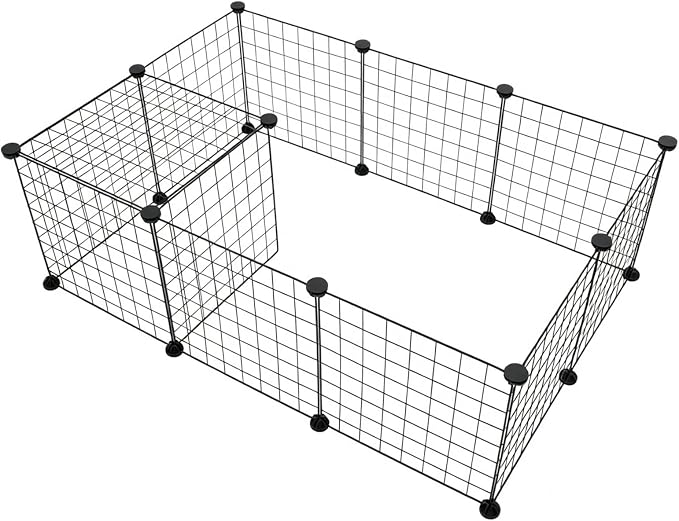 Modular Wire Pet Playpen Fence, 56x28x14 in, DIY Assembly | Rust Resistant, Indoor & Outdoor Use, No Tools Required, Small Animals, Portable Storage